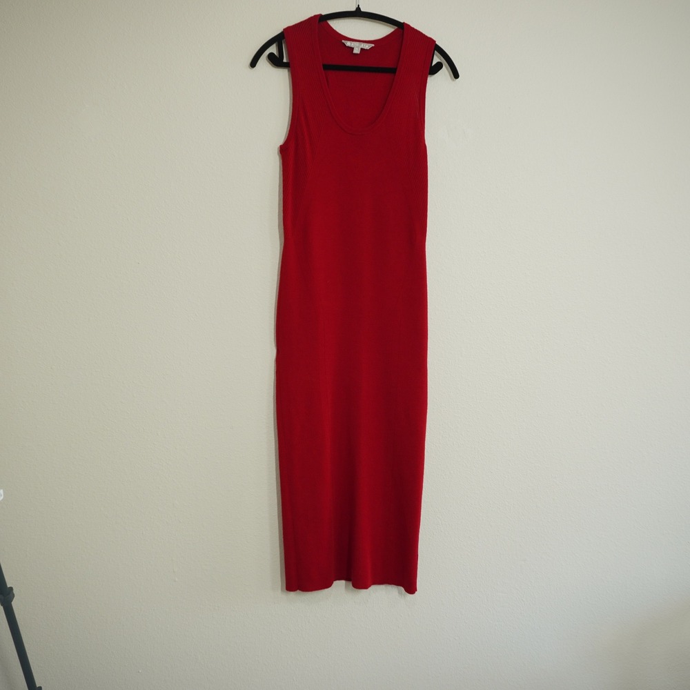 Athleta Red Sleeveless Knit Midi Dress